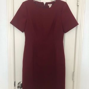 J Crew Red/Maroon Sleeved Dress